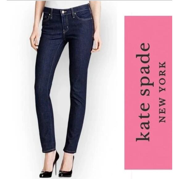 Kate Spade Play Hooky Dark Wash Perry Street Ankle Jeans Mid Rise Size 27 - Picture 2 of 8